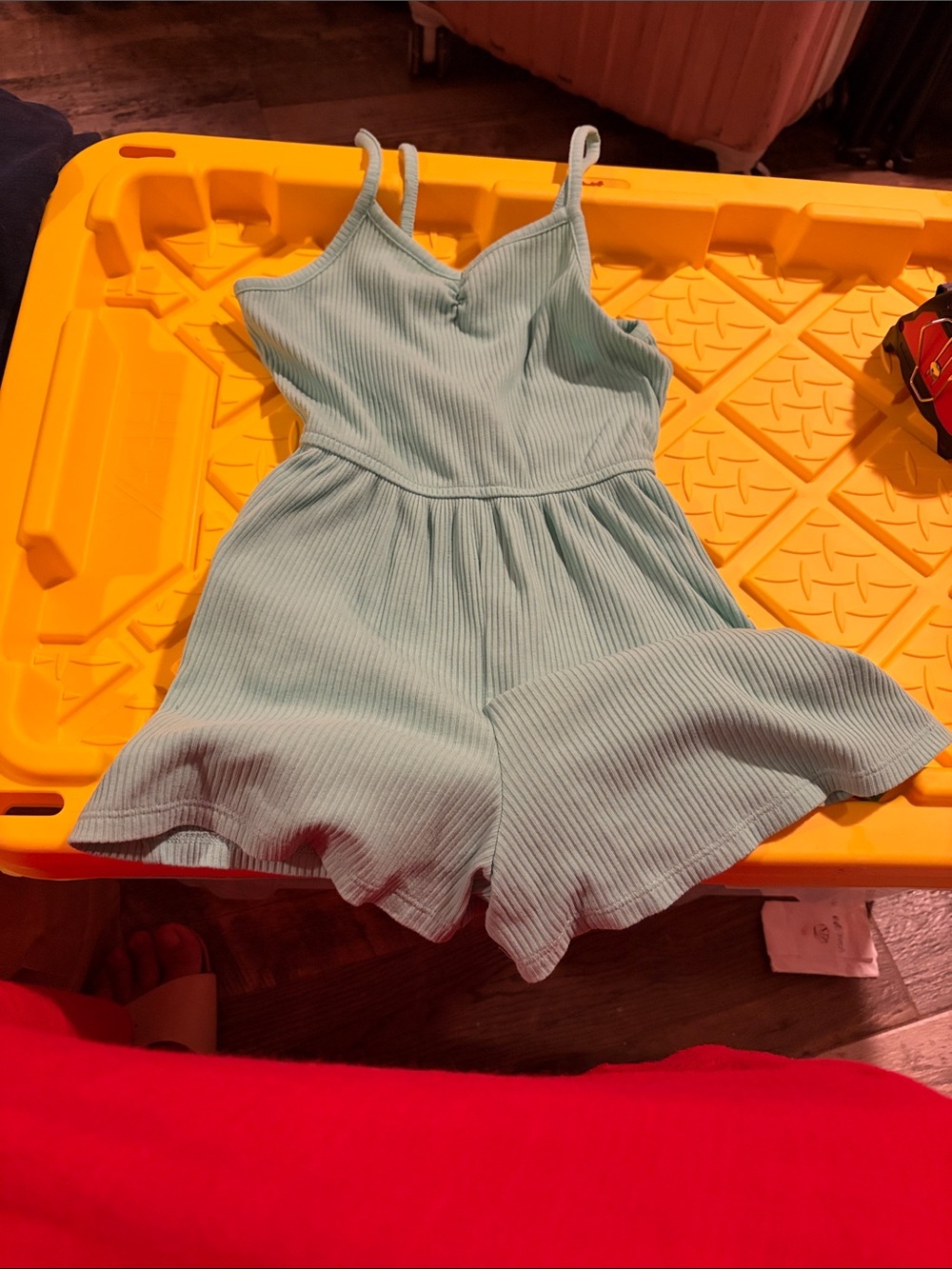 Old Navy Light Aqua Ribbed Girls' Romper